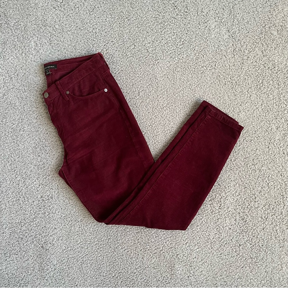 Banana Republic Women Corduroy Pants Sz 27 Color Burgundy